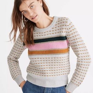 MADEWELL Women’s XS Striped Barfield Sweater long sleeve Wool Blend